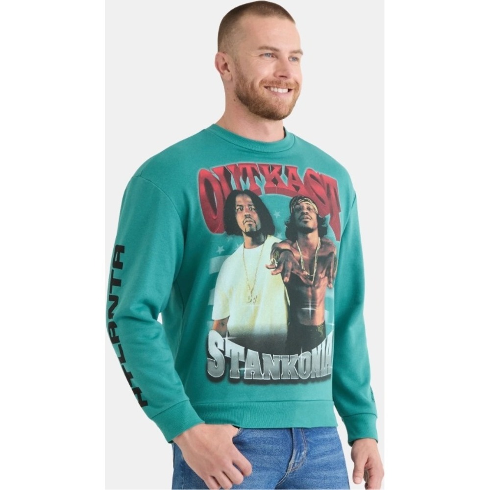 Outkast‎ Stankonia Graphic Sweatshirt Teal Green Crewneck Mens Medium